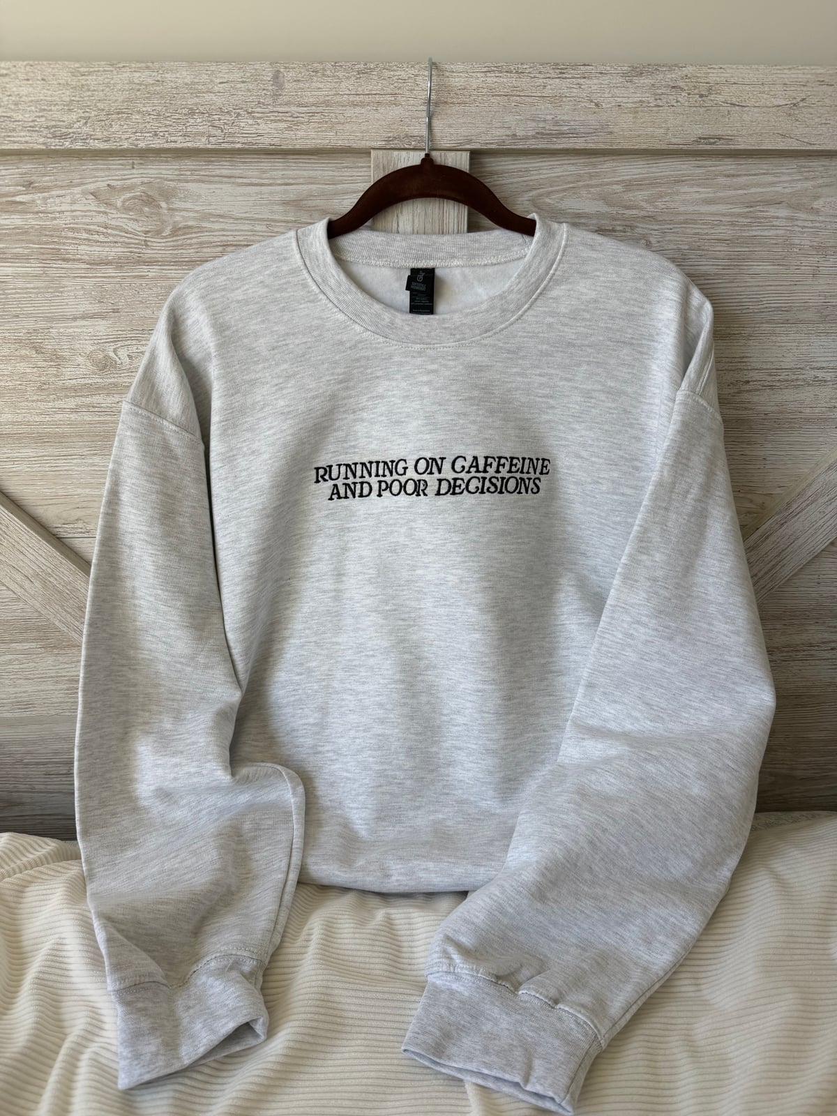 Running On Caffeine & Poor Decisions Crewneck - Black/Gray
